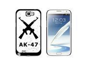 Crossed AK 47 Rifles Guns Snap On Hard Protective Case for Samsung Galaxy Note II 2 Black