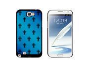Crosses on Parade Christian Blue Snap On Hard Protective Case for Samsung Galaxy Note II 2 Black