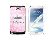 Princess Crown Pink Damask Spoiled Snap On Hard Protective Case for Samsung Galaxy Note II 2 Black