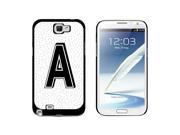 Letter A Initial Sprinkles Black White Snap On Hard Protective Case for Samsung Galaxy Note II 2 Black