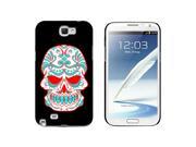 Mexican Day of the Dead Skull Snap On Hard Protective Case for Samsung Galaxy Note II 2 Black