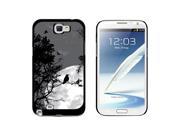 Raven at Night Black Bird Full Moon Snap On Hard Protective Case for Samsung Galaxy Note II 2 Black