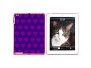 Sweet Heart Pattern Purple Snap On Hard Protective Case for Apple iPad 2 3 4 Pink