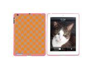 Preppy Houndstooth Orange Gray Snap On Hard Protective Case for Apple iPad 2 3 4 Pink