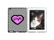 Big Pink Heart Love Black Stripes Snap On Hard Protective Case for Apple iPad 2 3 4 Black