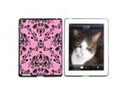 Damask Elegant Pink Black Snap On Hard Protective Case for Apple iPad 2 3 4 Black