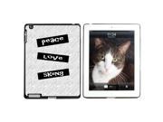 Peace Love Skiing Snap On Hard Protective Case for Apple iPad 2 3 4 Black