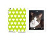 Sweet Heart Pattern Green White Snap On Hard Protective Case for Apple iPad 2 3 4 White