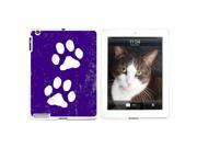 Paw Prints Distressed Purple Snap On Hard Protective Case for Apple iPad 2 3 4 White