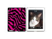 Zebra Print Hot Pink Snap On Hard Protective Case for Apple iPad 2 3 4 Black