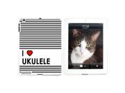 I Love Heart Ukulele Snap On Hard Protective Case for Apple iPad 2 3 4 White