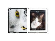 White Snowy Owl Snap On Hard Protective Case for Apple iPad 2 3 4 Black