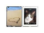 Heart in Sand by Ocean Love Romantic Snap On Hard Protective Case for Apple iPad 2 3 4 Black