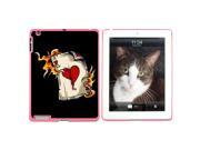 Ace of Hearts on Fire Poker Gambling Snap On Hard Protective Case for Apple iPad 2 3 4 Pink