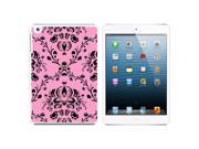 Damask Elegant Pink Black Snap On Hard Protective Case for Apple iPad Mini White