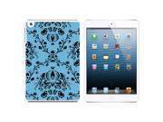 Damask Elegant Blue Black Snap On Hard Protective Case for Apple iPad Mini White