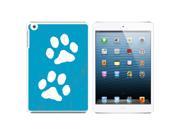Paw Prints Distressed Blue Snap On Hard Protective Case for Apple iPad Mini White