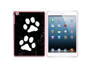 Paw Prints Distressed Black White Snap On Hard Protective Case for Apple iPad Mini Pink