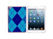 Argyle Hipster Blue Preppy Snap On Hard Protective Case for Apple iPad Mini Pink