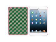 Preppy Houndstooth Green Gray Snap On Hard Protective Case for Apple iPad Mini Pink