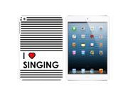 I Love Heart Singing Snap On Hard Protective Case for Apple iPad Mini White