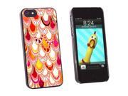 Paisley Scallops Pink Orange White Snap On Hard Protective Case for Apple iPhone 5 Black