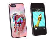 Horse Running Abstract Red Blue Painterly Expressionism Snap On Hard Protective Case for Apple iPhone 5 Black