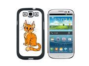 Tabby Cat Orange On White Pet Snap On Hard Protective Case for Samsung Galaxy S3 Black