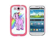 Cute Pink Unicorn On Rainbow And Cloud Snap On Hard Protective Case for Samsung Galaxy S3 Pink