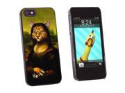 Meowna Lisa Cat Mona Leonardo da Vinci Painting Parody Funny Snap On Hard Protective Case for Apple iPhone 5 Black