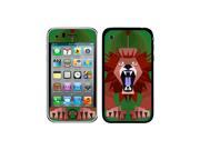 Geometric Lion Green Protective Skin Sticker Case for Apple iPhone 3G 3GS Set of 2