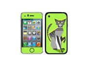 Geometric Cat Grey Protective Skin Sticker Case for Apple iPhone 3G 3GS Set of 2
