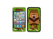 Roaring Bear Geometric Brown Protective Skin Sticker Case for Apple iPhone 3G 3GS Set of 2