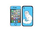 Persian Cat White on Blue Pet Protective Skin Sticker Case for Apple iPhone 3G 3GS Set of 2