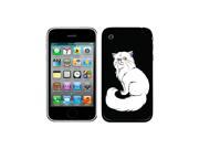 Persian Cat White on Black Pet Protective Skin Sticker Case for Apple iPhone 3G 3GS Set of 2