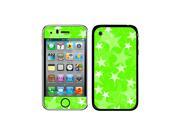 Stars Lime Green Protective Skin Sticker Case for Apple iPhone 3G 3GS Set of 2