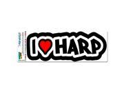 I Love Heart Harp Musical Instrument MAG NEATO S™ Automotive Car Refrigerator Locker Vinyl Magnet