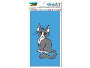 Gray Grey Cat On Blue MAG NEATO S™ Automotive Car Refrigerator Locker Vinyl Magnet