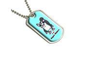 Sugar Glider I Love Heart Pet Animal Cute On Blue Military Dog Tag Keychain