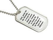 Serenity Prayer God Grant Me Military Dog Tag Keychain