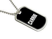 Carrie Name Military Dog Tag Luggage Keychain