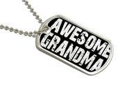 Awesome Grandma Military Dog Tag Keychain