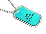Eat Drink Be Merry Military Dog Tag Luggage Keychain