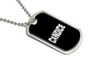 Candice Name Military Dog Tag Luggage Keychain
