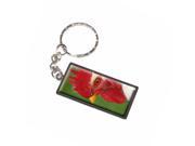 White Rooster Chicken Keychain Key Chain Ring