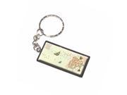 Fall Butterflies Vintage Floral Pattern Keychain Key Chain Ring