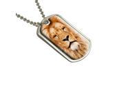 Portrait of a Male Lion Military Dog Tag Keychain