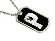 Letter P Initial Military Dog Tag Keychain