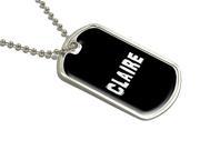 Claire Name Military Dog Tag Luggage Keychain