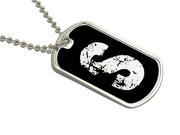 Letter S Initial Military Dog Tag Keychain